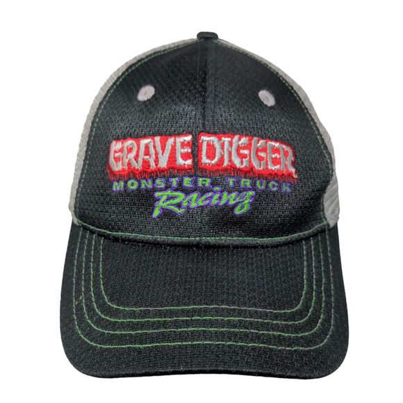 Grave Digger Monster Truck Racing Strapback Hat Black OSFM Embroidered - Picture 1 of 8